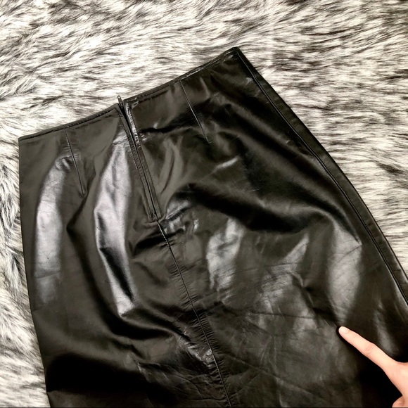 JEWELS JULIE KNAPP⚡️Genuine Leather Midi Skirt_4 - Picture 7 of 8